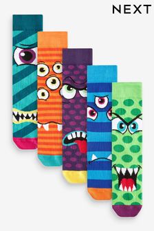 Bright Monsters Fun Pattern Socks 5 Pack
