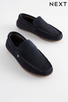 Navy Suede Loafers