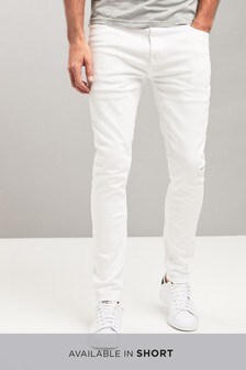 mens white stretch jeans