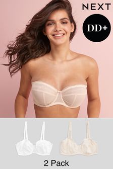 2-pack cotton strapless bras - White - Ladies