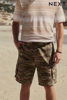 Camouflage Cotton Cargo Shorts