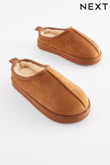 Tan Brown Cosy Mule Slippers