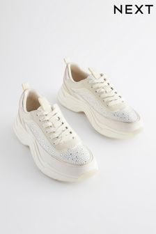 Bone Forever Comfort Chunky Sole Lace Up Trainers