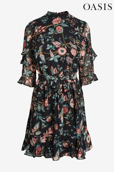 oasis pressed flower skater dress