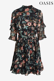 oasis floral chiffon skater dress