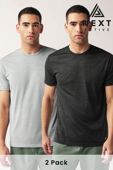 Black Active Gym and Training T-Shirts 2 Pack