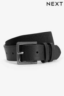 Black Leather And Elastic Belt