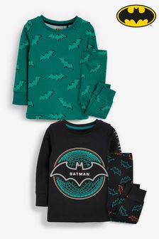 Black/Teal Green Batman 2 Pack Pyjamas (9mths-12yrs)