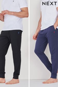 Black/Navy Cuffed Slim Lightweight Joggers