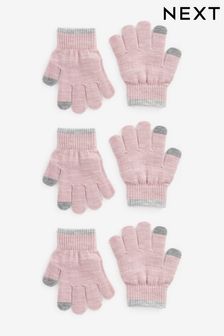 Pink 3 Pack Touch Tip Magic Gloves (3-16yrs)
