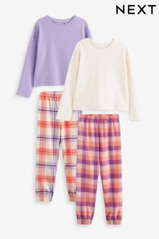 Purple/Orange Woven Check Pyjamas 2 Packs (3-16yrs)
