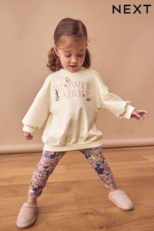 Grey Flower Fairies 100% Cotton Long Sleeve Top and Leggings Set (3mths-7yrs)