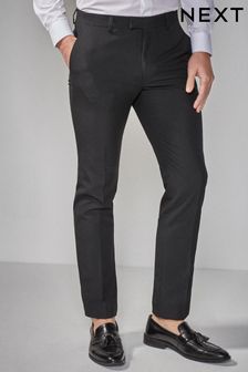 Black Tuxedo Suit Trousers with Tape Detail