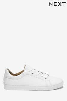 white leather trainers