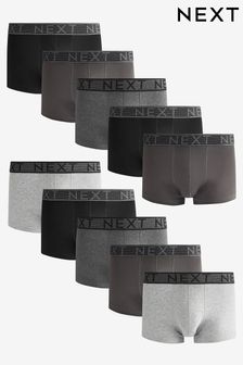Grey Hipster Boxers 10 Pack