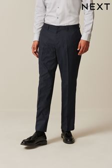 Navy Textured Smart Trousers