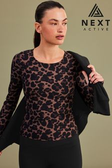 Animal Print Supersoft Everyday Sports Long Sleeve Top