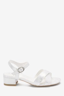 next girls white sandals