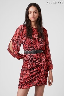 all saints red dress