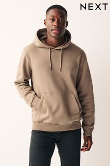 Stone Natural Jersey Cotton Rich Overhead Hoodie