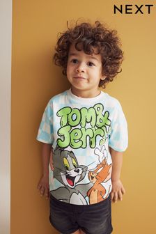 Blue/White Check Tom and Jerry Short Sleeve T-Shirt (3mths-8yrs)