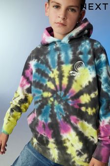 Multi/Black Tie Dye Hoodie (3-16yrs)