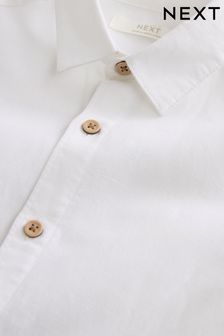 White Linen Blend Shirt (3mths-16yrs)