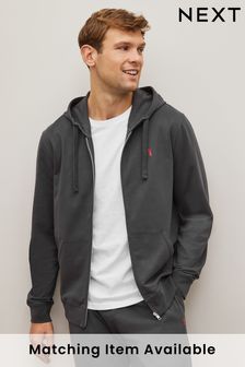 Slate Grey Lightweight Zip Through Hoodie