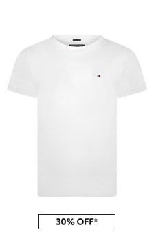 Tommy Hilfiger Boys White Organic Cotton T-Shirt