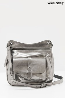 grey metallic bag