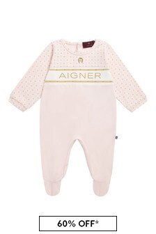 Aigner Baby Girls Pink Cotton Babygrow