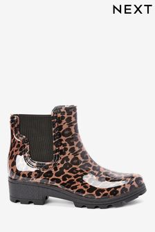 Leopard Ankle Wellington Boots