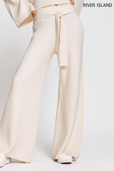 Highwaisted Women Wideleg Cream 