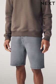 Grey Garment Dye Denim Shorts