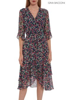 gina bacconi denise dress blue