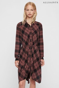 all saints tartan shirt dress