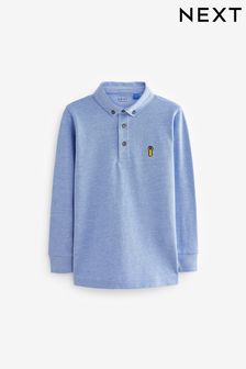 Blue Long Sleeve Polo Shirt (3-16yrs)