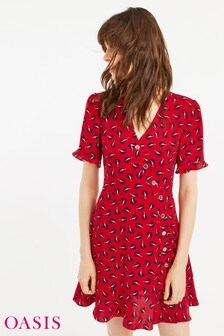 oasis red boat dress