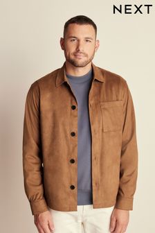 Tan Brown Faux Suede Shacket