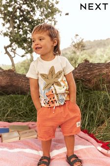 Cream Jungle Appliqué T-Shirt And Shorts Set (3mths-7yrs)