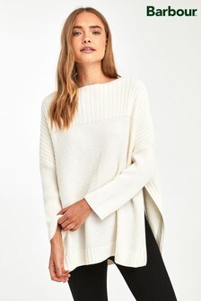 barbour oversized guernsey cape jumper
