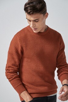 mens burnt orange jumper