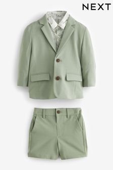 Sage Green Blazer, Shirt and Shorts Set (3mths-9yrs)