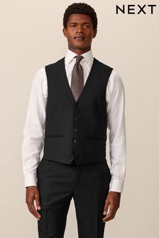 Black Textured Suit: Waistcoat