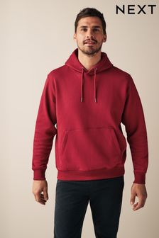 Red Jersey Cotton Rich Overhead Hoodie