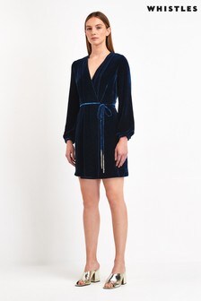 whistles nova frill wrap dress
