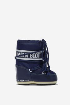 Moon Boot Baby Mini Nylon Snow Boots In Navy