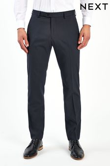 Navy Blue Stretch Smart Trousers