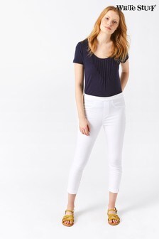 white cropped jeggings