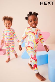 Rainbow 2 Pack Printed Long Sleeve Pyjamas (9mths-8yrs)